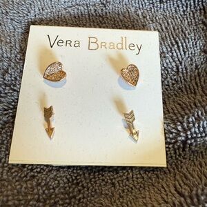 Vera Bradley Rose Gold Heart and Arrow Earrings